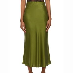 Silk Laundry bias cut midi skirt